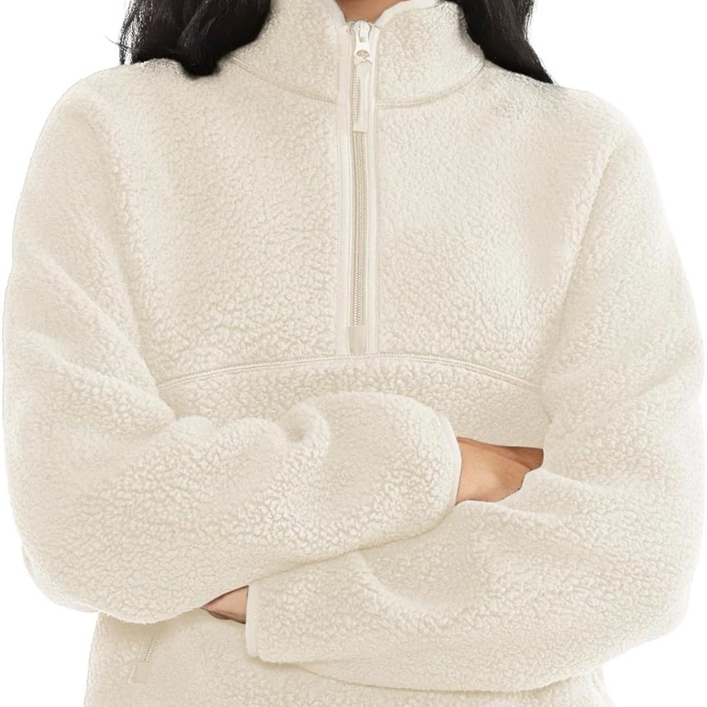 Keeliya Women’s Quarter zip sweatshirt pullover Sherpa Half Zip
